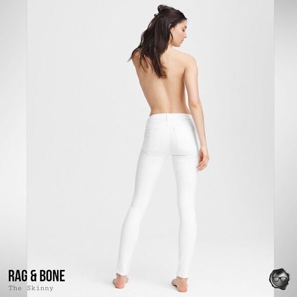 RAG & BONE THE SKINNY - SLIM FIT JEAN IN BRIGHT WHITE NWT STRETCH SUMMER WEEKEND - Picture 2 of 12